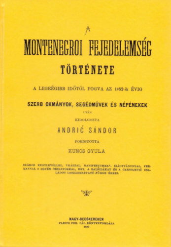 A montenegroi fejedelemség története