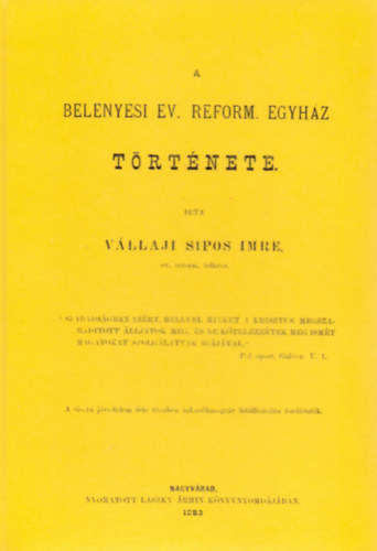 A belényesi ev. reform. egyház története