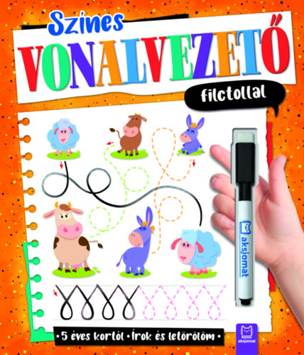 Színes vonalvezető filctollal