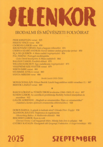 Jelenkor - Irodalmi és művészeti folyóirat - 2025. szeptember