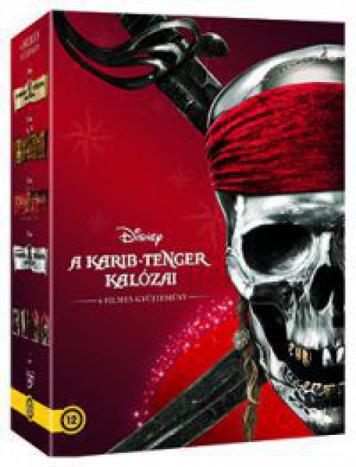 A Karib-tenger kalózai gyűjtemény (4 DVD) *Piros Díszdobozos*  *Antikvár-Kiváló állapotú*