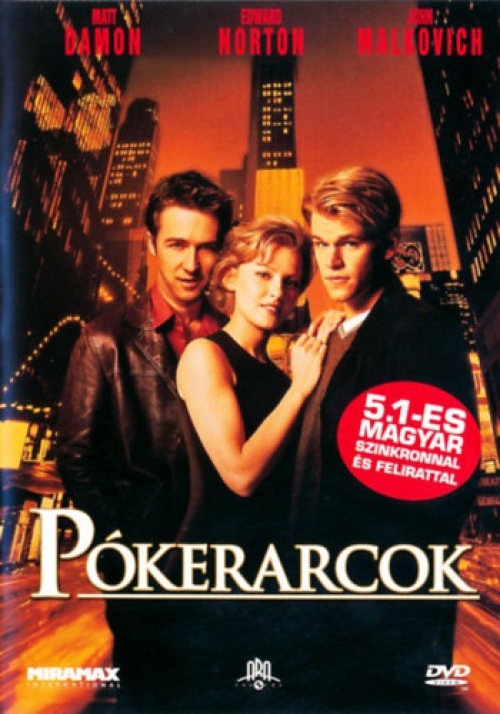 Pókerarcok (DVD) *Edward Norton - Matt Damon* *Antikvár - Kiváló állapotú*