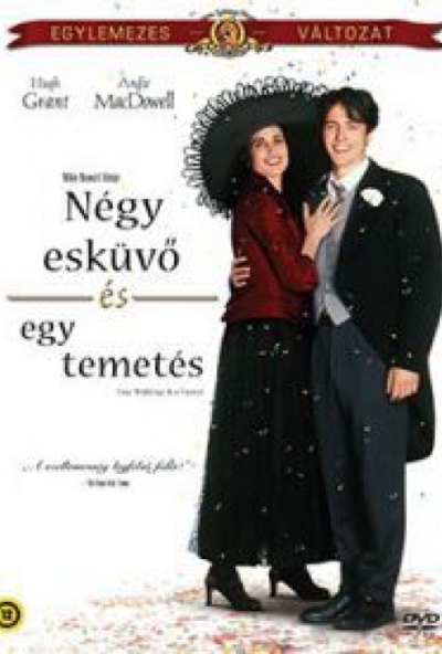 Négy esküvő és egy temetés (DVD) *Szinkronizált - Hugh Grant - Andie MacDowell - Antikvár - Kiváló állapotú* 