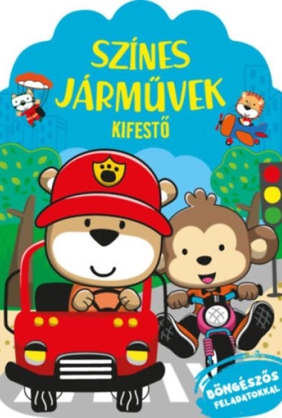 Színes járművek - kifestő