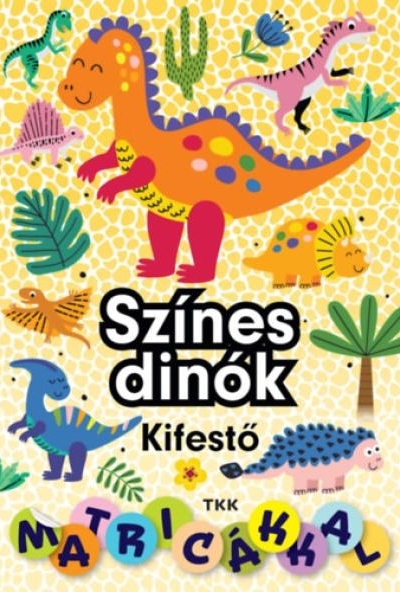 Színes dinók kifestő matricákkal