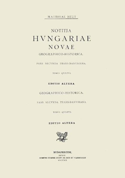 Notitia Hungariae novae geographico-historica pars secunda Trans-Danubia