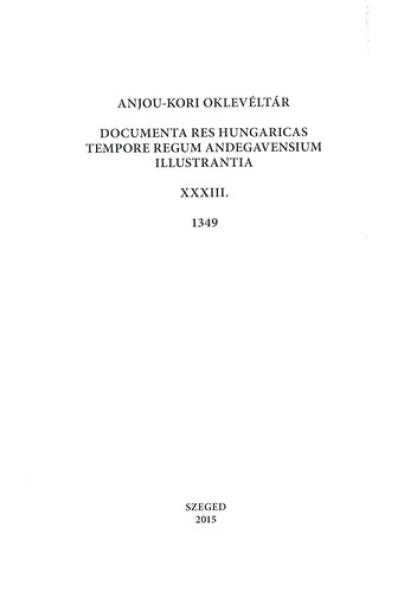 Anjou-kori oklevéltár XXXIII. 1349