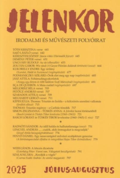 Jelenkor - Irodalmi és művészeti folyóirat - 2025. július-augusztus