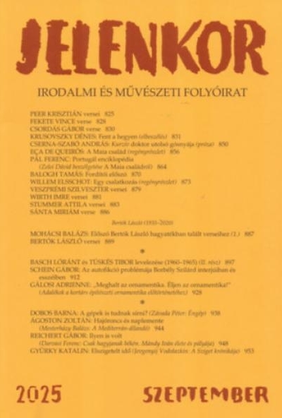 Jelenkor - Irodalmi és művészeti folyóirat - 2025. szeptember