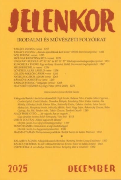 Jelenkor - Irodalmi és művészeti folyóirat - 2025. december