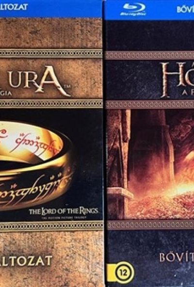 A Gyűrűk Ura trilógia / A Hobbit trilógia / (12 Blu-ray) *Bővített változat* *Díszdobozos - Magyar kiadás - Antikvár*